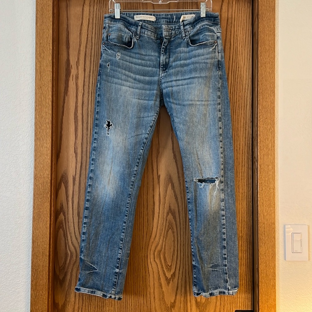 Pilcro and the Letterpress by Anthropologie distressed slim bf pant sz 30